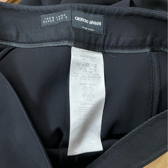 Giorgio Armani Brown Wool Super 150s Trousers Side Zip Women's Sz EU 40 B16 - Picture 3 of 9